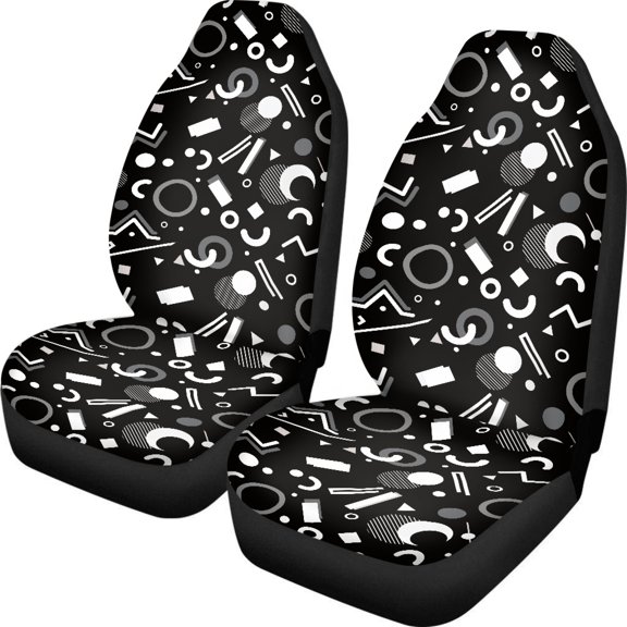 Xoenoiee 2 PCS Car Seat Covers for Front Seats, Geometric Print Auto Seat Cover For Women, Car Bucket Seats Cushion Protector Universal fit for SUV Sedan Van Truck