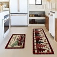 thumbnail image 7 of Sm:)e Red Black Plaid Truck Pine Tree Christmas Kitchen Rugs and Mats, 17x29Inch and 17x47 Inch, Non Slip Linen Mat Inside Washable for Porch Patio Hallway, 7 of 7