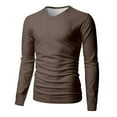 thumbnail image 5 of Men Long Sleeve V Neck Pullover Shirt Lightweight Regular Fit Soft Fabric Plain Basic Top for Daily Wear, 5 of 6