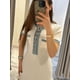 thumbnail image 5 of Vestido largo de punto con botonadura única para mujer, traje elegante de Metal con cuello en V, plisado, ajustado a la cadera, moda urbana, 2024, 5 of 5