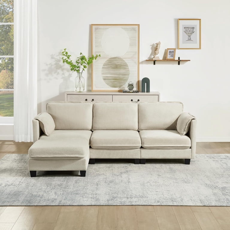 Howcool Cloud Modular Sectional Sofa, 93" L-Shaped, Beige photo 3