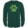 thumbnail image 1 of St. Patricks Day - Dog Paw Forest Green Adult Long Sleeve T-Shirt - X-Large, 1 of 1