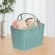 thumbnail image 5 of Cesta de baño portátil de plástico con diseño de tejido de imitación de ratán para organizar artículos esenciales de ducha y artículos de tocador. Aestivo | Azul | AESTIVO, 5 of 6