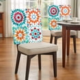 thumbnail image 3 of Boho Dining Chair Back Cover Only, Colorful Abstract Set of 4 Chair Back Covers, Removable Washable for Dining Room, Banquet & Holiday Decoration, 3 of 9