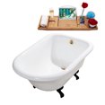 thumbnail image 2 of 48" Cast Iron R5101BL-GLD Soaking Clawfoot Tub and Tray with External Drain in Polished Gold and Matte Black Clawfeet, 2 of 10