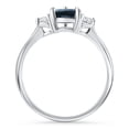 thumbnail image 3 of Pompeii 1Ct Genuine Blue Sapphire & Diamond Engagement Anniversary Ring 10k Gold (G/H,I1), 3 of 6