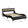 thumbnail image 3 of Homfa Full LED Bed, 16 Colors LED Lights Platform Bed Frame with Adjustable Upholstered Headboard, Black, 3 of 8