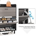 thumbnail image 6 of Tribesigns Shoe Cabinet, 2-Tier Shoe Storage Cabinet with Flip Doors, Vintage Entryway Shoe Organizer Rack with Open Shelves for Narrow Closet, Entryway, Living Room, Black, 6 of 7