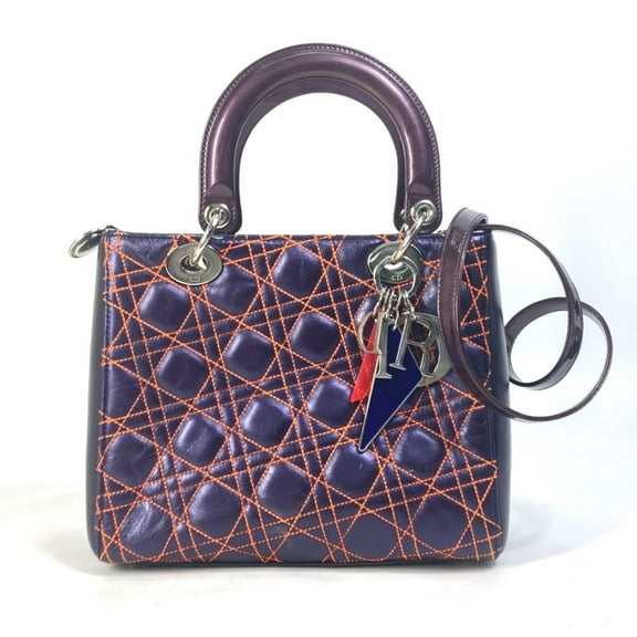 Pre-Owned Christian Dior Dior Cannage Lady Quilted Shoulder Bag/Handbag in Purple... (Good)