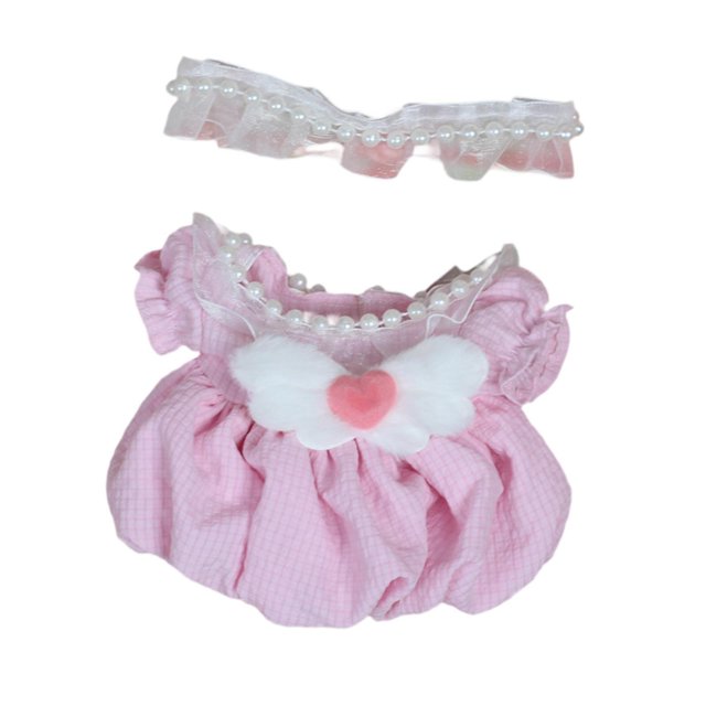Vestido de princesa para muñeca de peluche, mono de muñeca, falda con mangas abullonadas, crea tus propias muñecas Rosa