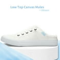 thumbnail image 3 of Obtaom Women Canvas Mules Memory Foam Clipper Fashion Sneakers Comfortable Slip-On Mule Backless Holiday Shoes（White Canvas US8）, 3 of 6