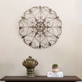 thumbnail image 2 of Sunjoy Vintage Gold Fleur-De-Lis Wall Decor Indoor Outdoor Distressed Decoration Metal Wall Art with Keyhole Hanger, 29’’ x 29’’ x 4’’, 2 of 7