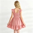 Girls Smocked Ruffle Dress, Square Neck Sleeveless Sundress, Summer A ...