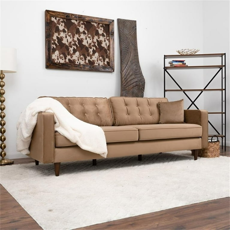 Ophelia Mid Century Modern Furniture Style Mocha Velvet Ophelia Mid Century Modern Furniture Style Mocha Velvet