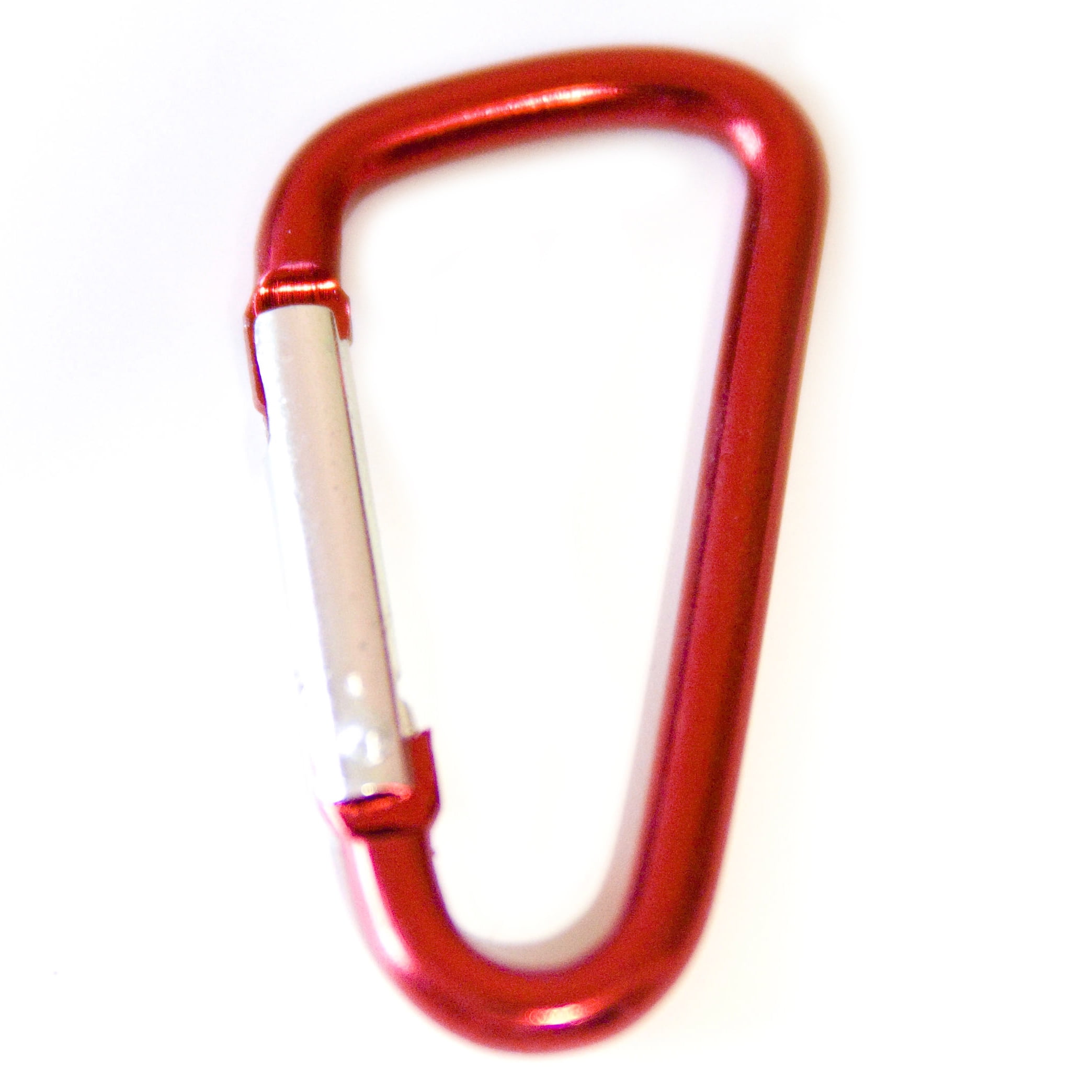 100 pcs - 1-7/8 inch Assorted Aluminum Carabiner D Shape Round Edge, Keychain Clip, Spring Snap Key Chain Clip Hook
