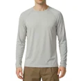 thumbnail image 1 of QUALICOS Camisas de Manga Larga para Hombre UPF 50+ Camisa con Protección Uv para Natación Al Aire Libre Senderismo Entrenamiento Gris (Talla M), 1 of 5