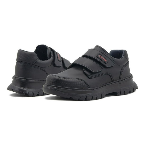 Zapato Escolar Niño Velcro Yuyin Protección Frontal 22-25 negro 22