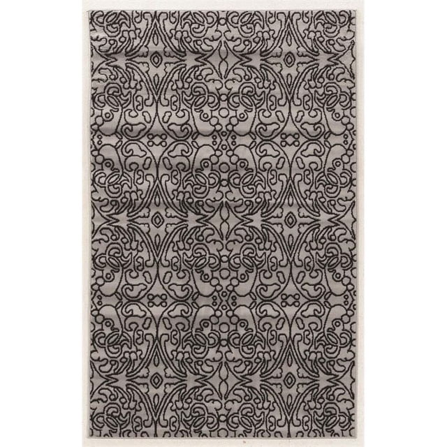 Riverbay Furniture 4'3" x 7'3" iForum Rug in Gray and Black
