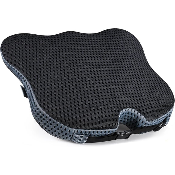 Upgraded Wedge Car Seat Cushion for Better Visibility & Sciatica Pain Relief, Ergonomic Support for Driving