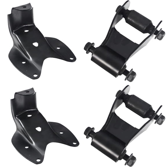 BST BSSP 4PCS Replacement for F150 F250 Rearward Leaf Spring Shackle & Bracket Hanger Set Left & Right Side 722-016, 722-019, F65Z5776DB, F75Z-5775-BB, F75Z5775BB, F75Z5775BD
