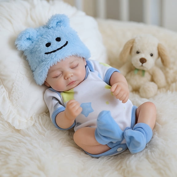 10 Inch Reborn Baby Doll Handmade Washable Full Body Soft Vinyl, Mini Realistic Newborn