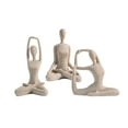 thumbnail image 5 of flameer 3 Pieces Yoga Women Statue Nordic Yoga Figurine Sculpture Ornament for Desk Yoga Sandstone, 5 of 8