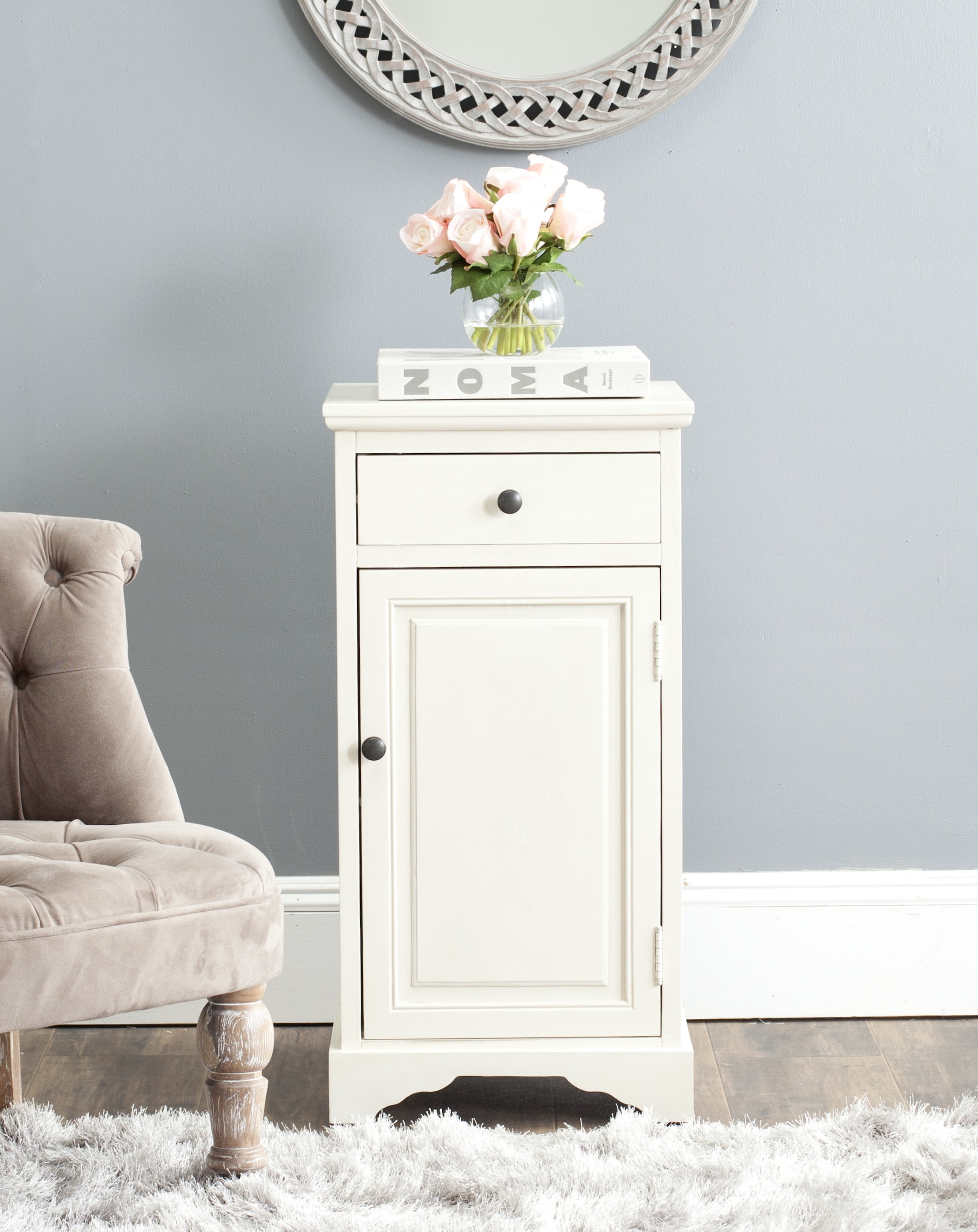 SAFAVIEH Jett Traditional Solid Storage Cabinet, White