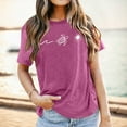 thumbnail image 2 of Womens T Shirts Short Sleeve Crew Neck Graphic Tees Summer Lightweight Tee Shirts Casual Purple S, 2 of 4