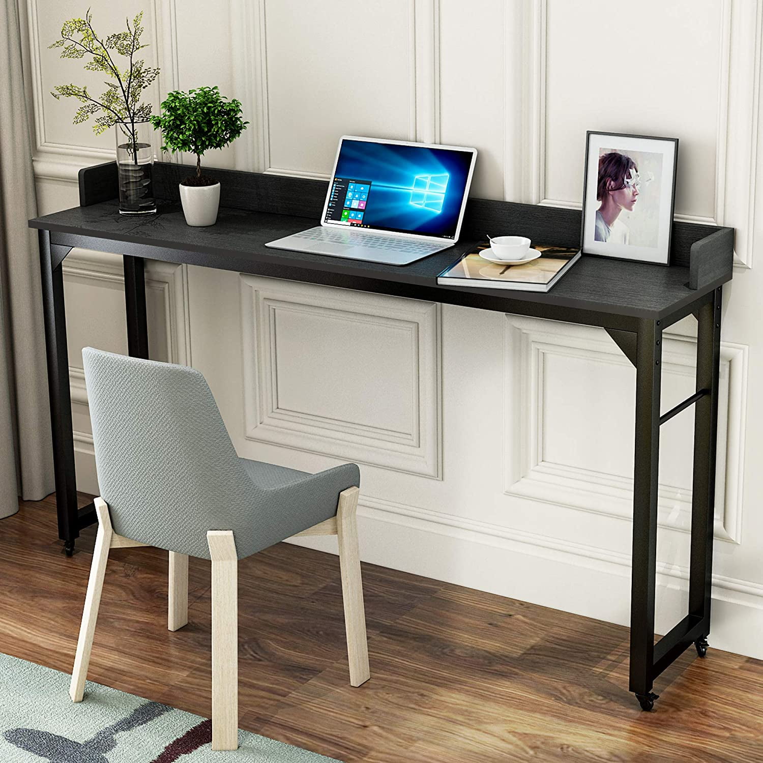LAZY BUDDY Overbed Table with Wheels for Queen Full Size Bed 70.8 Rolling Bed Desk Standing Computer Desk Walmart