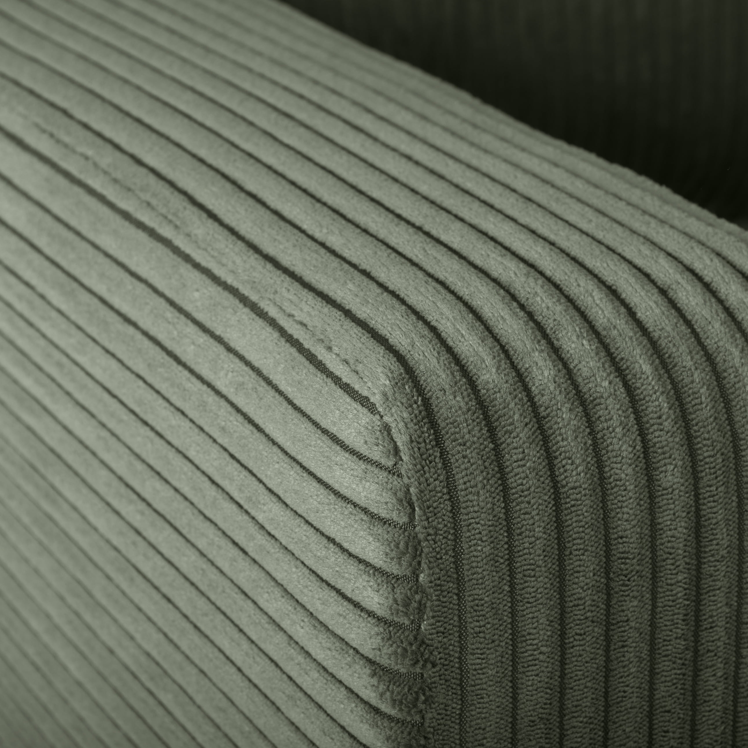 CorLiving Alton Green Corduroy Upholstered 3 Seater Sofa with Wood Legs