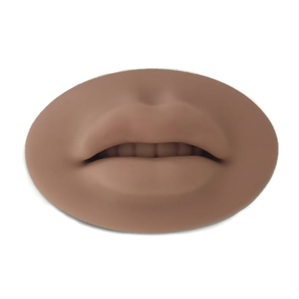 Scienceny Práctica de maquillaje permanente en 3D, modelo de labios y boca, adhesivo portátil, piel reutilizable, enseñanza escolar, entrenamiento Material de laboratorio Café Scienceny TO008711-02