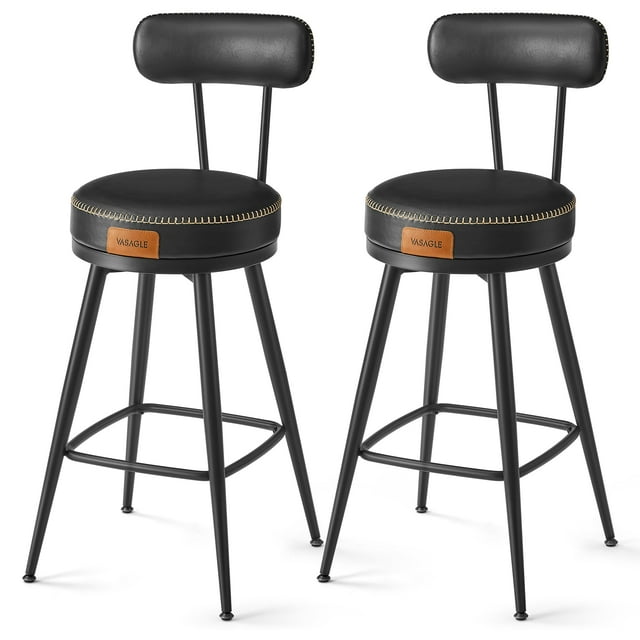 Taburetes de bar VASAGLE EKHO Collection, juego de 2 unidades, color negro