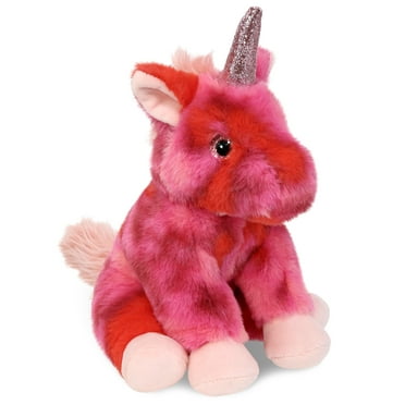 DolliBu Pink Tie-Dye Unicorn Stuffed Animal - Huggable Unicorn Plush, Adorable Playtime Plush Toy, Cute Fantasy Animal Cuddle Gifts, Super Soft Plush Doll Animal Toy for Kids and Adults - 9 Inch