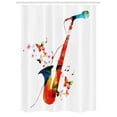 thumbnail image 1 of Music Stall Shower Curtain, Jazz Theme Colorful Saxophone with Microphone with Butterfly Orchestra Harmony Design, Fabric Bathroom Set with Hooks, 54W X 78L Inches, Multicolor, by Ambesonne, 1 of 1