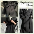 thumbnail image 5 of Overcoat Waist Belt Black Cloth Trendy Wide Bowknot Decorated Coat Cinch Tie Buckle Women Sash Ties Adjustable Replacement Band Long Belt, 5 of 9