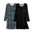 thumbnail image 2 of Avidlove Women's 2 Pack Nightgowns Long Sleeve Henley Neck Pajamas Dress with Soft Round Neck Nightshirts Sleepwear, 2 of 6