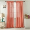 Nikki Faux Silk 54 x 95 in. Rod Pocket Single Curtain Panel in Coral