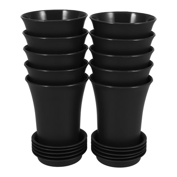 Masteelf  10 Pcs Large Pots for Plants Indoor Planter Flower Container Starting Black