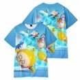 thumbnail image 1 of T-shirts Mode Garçons Filles Enfants Impression Dessin Animé Fête des Ufs Manches Courtes, 1 of 2