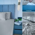 thumbnail image 2 of Home Prides Queen Fitted Bamboo Sheet - 100% Bamboo Viscose, Silky Soft Cooling & Breathable Bamboo Bed Sheets, 1-Piece, 15” deep Pocket, Oeko-Tex Certified, Smoky Gray, 2 of 6