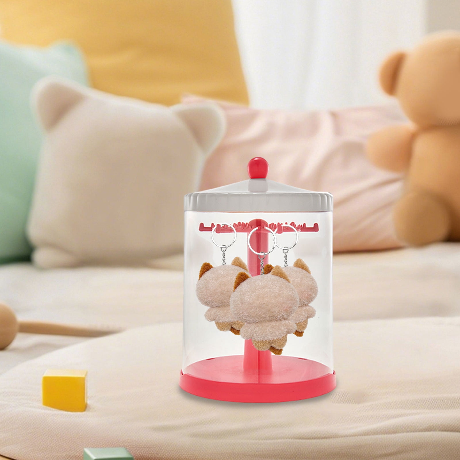 360° Rotating Storage Display Case with 360-Degree Rotation & Thickened Gears, Acrylic Dustproof Showcase for Collectible Figurines, Dolls, Toys Home Organizer
