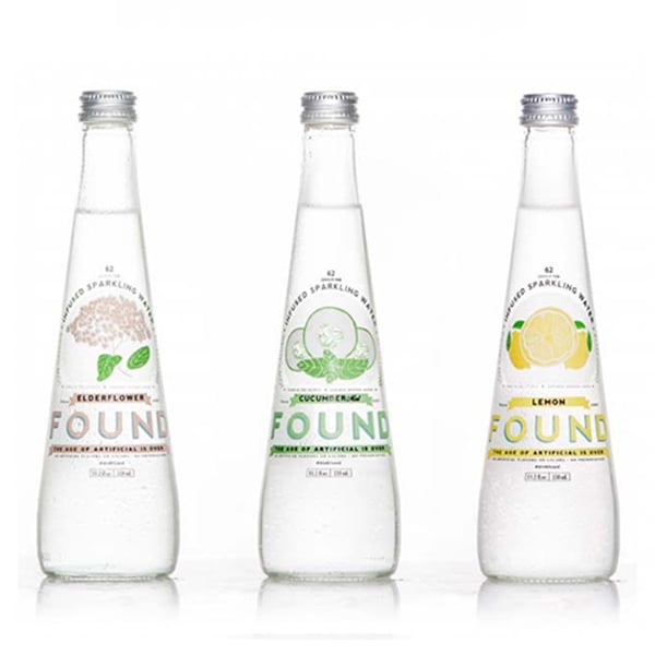 Found Infused Sparkling Water Variety 11.2 Oz Glass Bottle Pack of 12 by