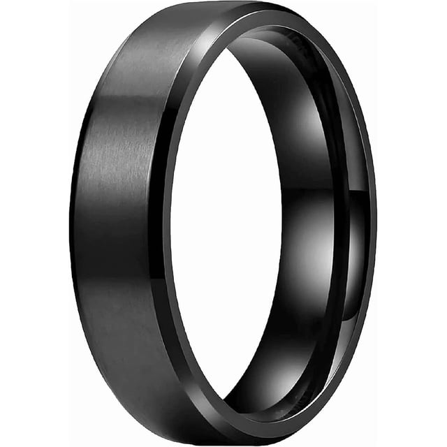 Set 1 Anillos Hombre Clasicos de Acero Inoxidable. Anillos de Mujer Resistentes y Elegantes Xtellar negro