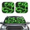 thumbnail image 2 of Goofa Green Lightning Pattern 2 Piece Car Windshield Sun Shade Foldable | Front Windshield Shade for Sun, Heat and UV Rays | Sunshade for Car Front Window-Small, 2 of 7