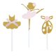 thumbnail image 1 of Paquete de 24 zapatillas de ballet de bailarina doradas con purpurina, vestido de tutú, falda para niñas, adornos para magdalenas para fiesta de cumpleaños, baby shower, decoración de fiesta de boda, 1 of 1