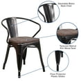 thumbnail image 5 of Flash Furniture Black-Antique Gold Metal Chair with Wood Seat and Arms, 5 of 12