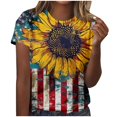 thumbnail image 1 of Mujeres Impreso Casual Top, Manga Corta Cuello Redondo Blusa para la Primavera Y el Verano, Camiseta de Moda, Toda la Temporada de la Fiesta, 1 of 5