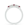 thumbnail image 2 of ANGARA Natural Half Eternity Five Stone Ruby and Diamond Wedding Band in 925 Sterling Silver for Women (Size-2.8mm) | July Birthstone, Anniversary, Jewelry Gift for Women | Natural Ruby Ring, 2 of 9