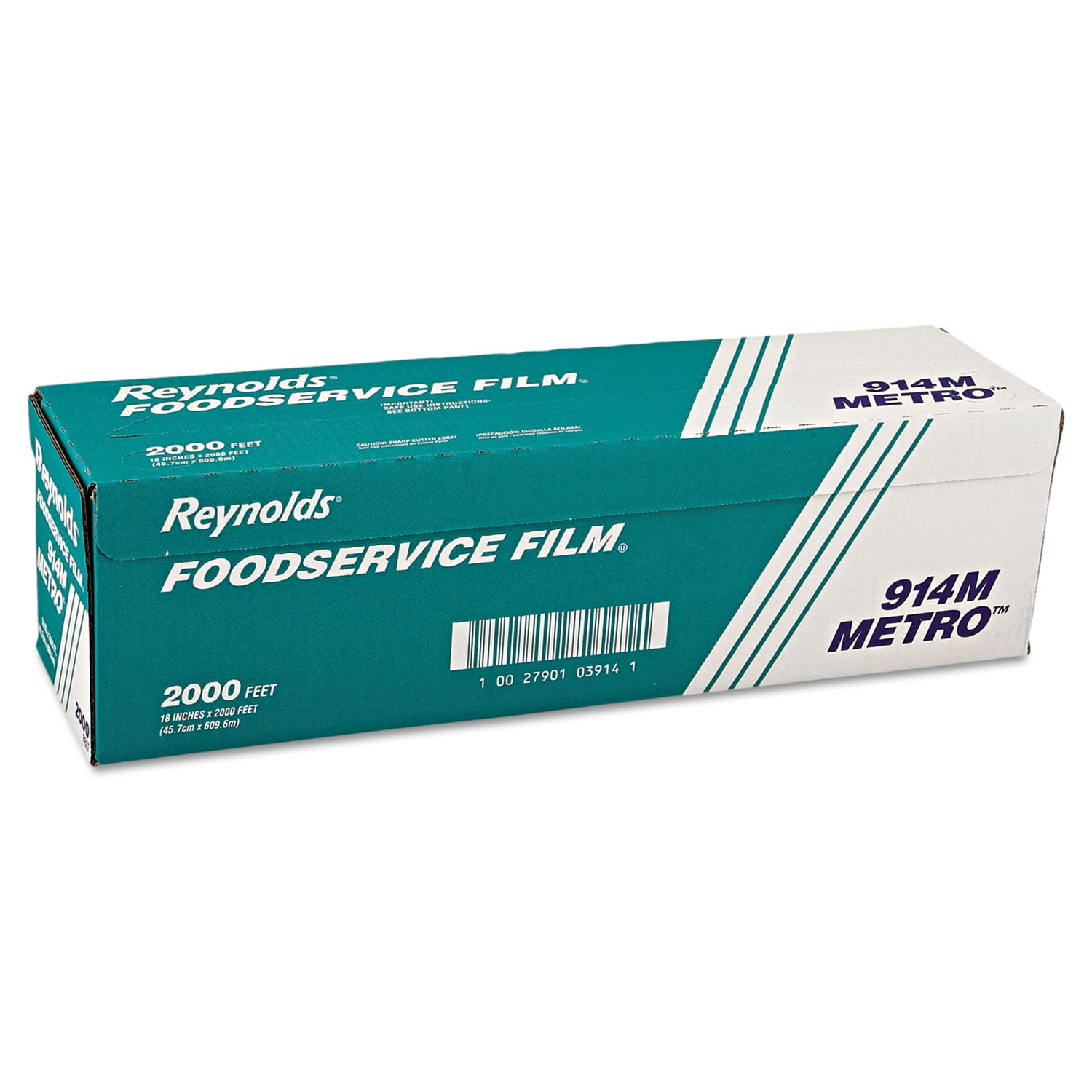Reynolds Wrap Metro Light-Duty PVC Film Roll w/Cutter Box 18" x 2000ft Clear 914M