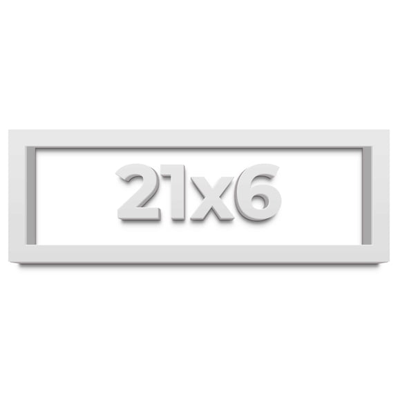 21x6 Shadow Box High Gloss White Display Frame | 1.625 Inches Deep | 1 Inch Moulding Width | Solid